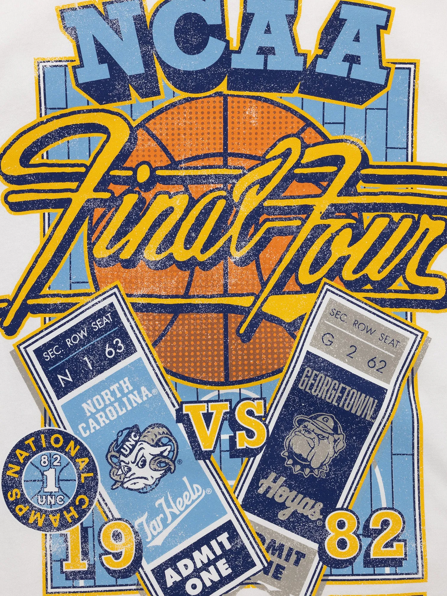 Mitchell & Ness NCAA Final Four Tee North Carolina Tar Heels Vintage White
