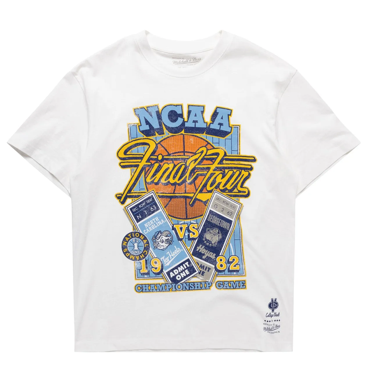 Mitchell & Ness NCAA Final Four Tee North Carolina Tar Heels Vintage White