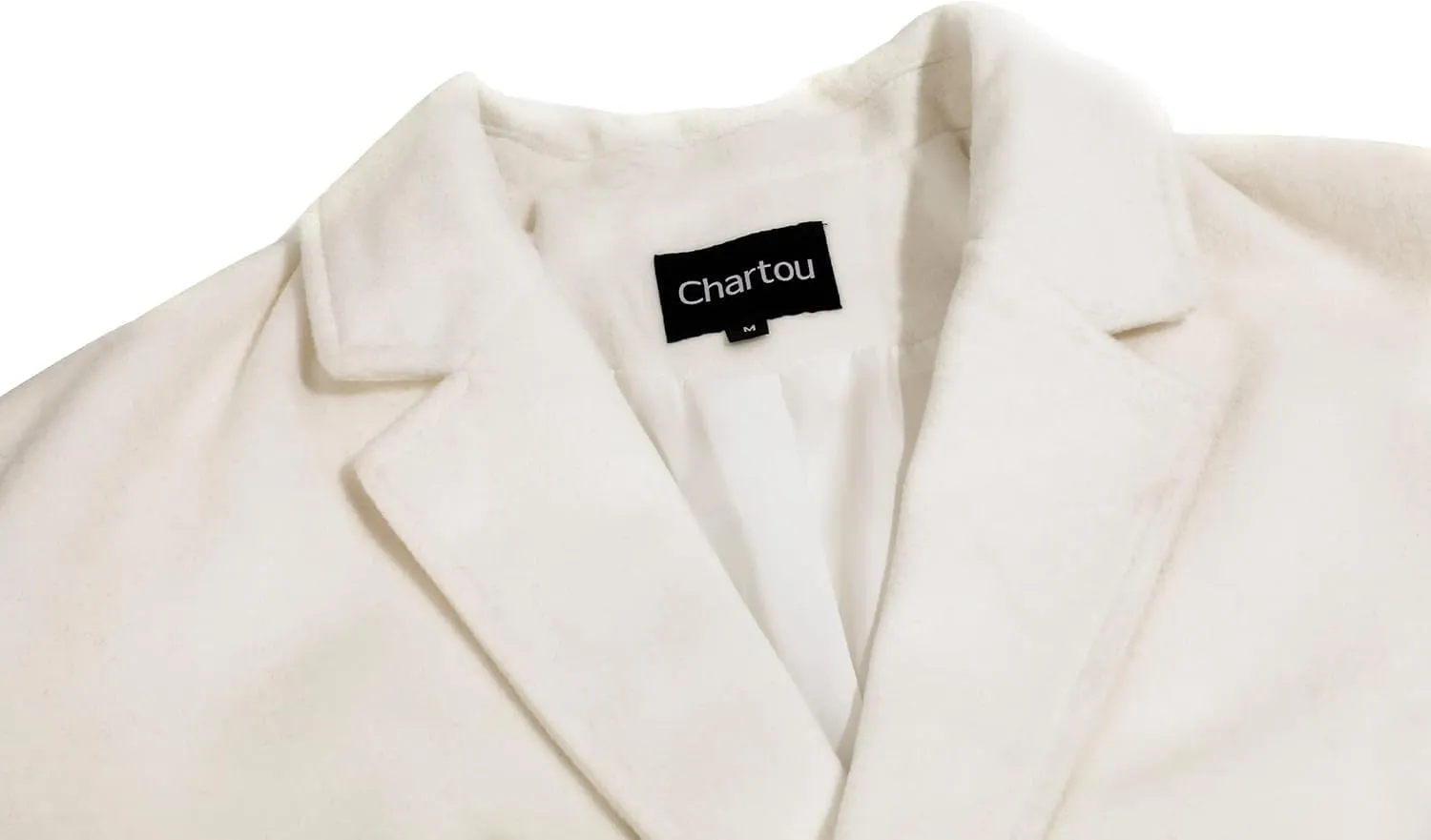 MOLERFO Women's Oversized Notched Collar Wool Blend Single Breast Midi Long Trench Coat