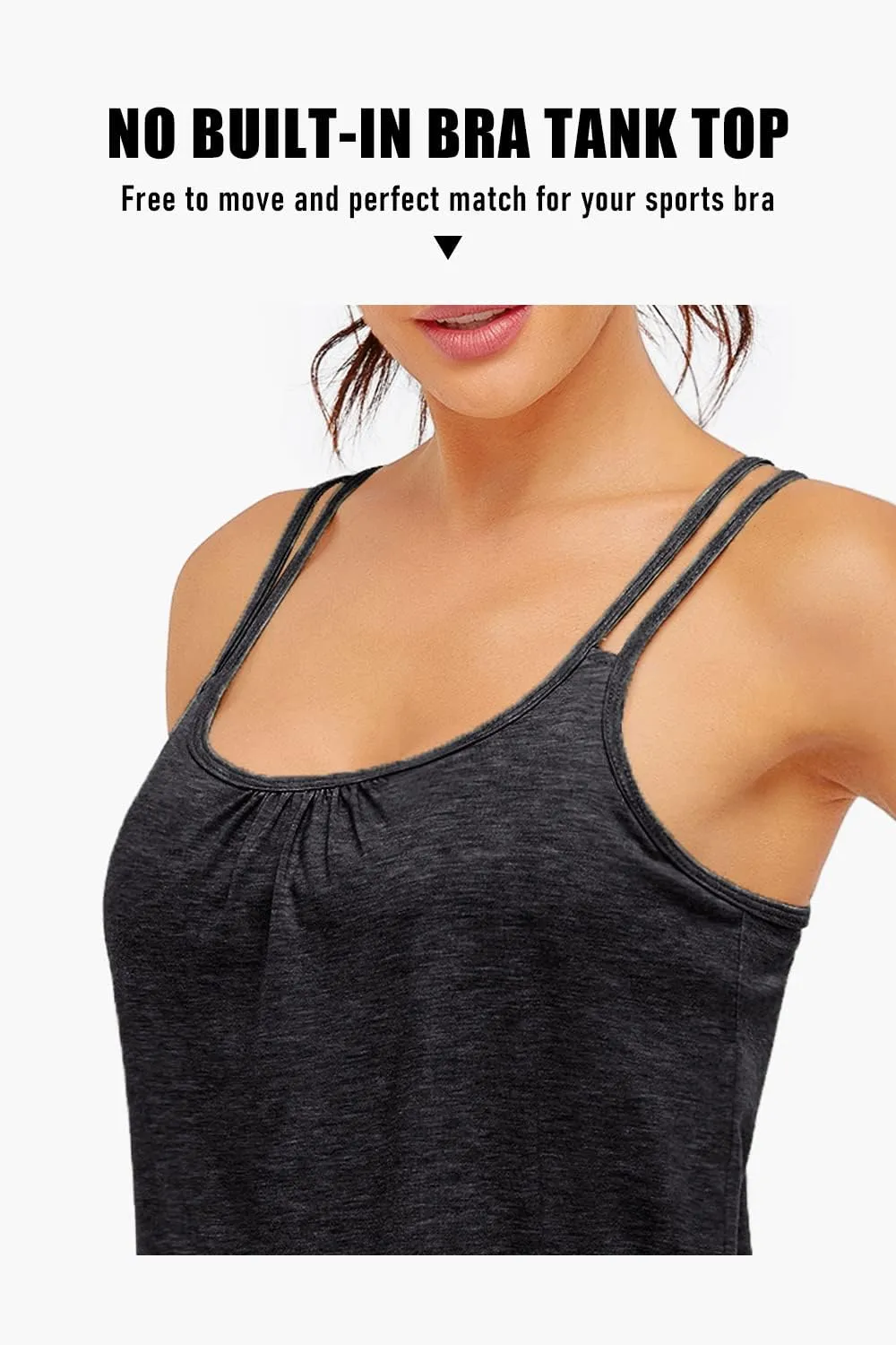 NEWMEEN Women's Scoop Neck Spaghetti Strap Racerback Sports Cami Tank Tops