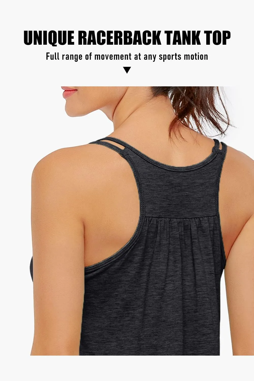 NEWMEEN Women's Scoop Neck Spaghetti Strap Racerback Sports Cami Tank Tops