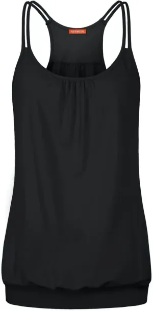 NEWMEEN Women's Scoop Neck Spaghetti Strap Racerback Sports Cami Tank Tops