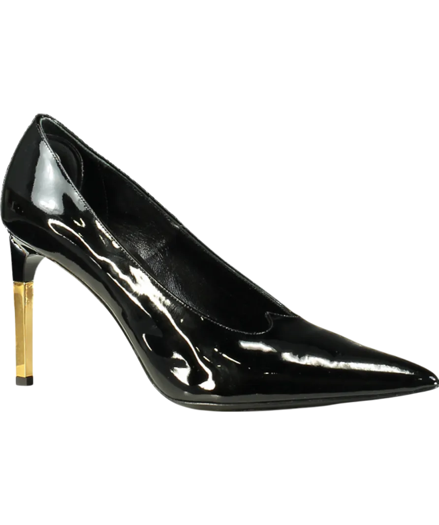 Nina Ricci Black Pointed Patent Heels UK 7 EU 40 