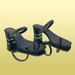 Noir Rhinestone heels