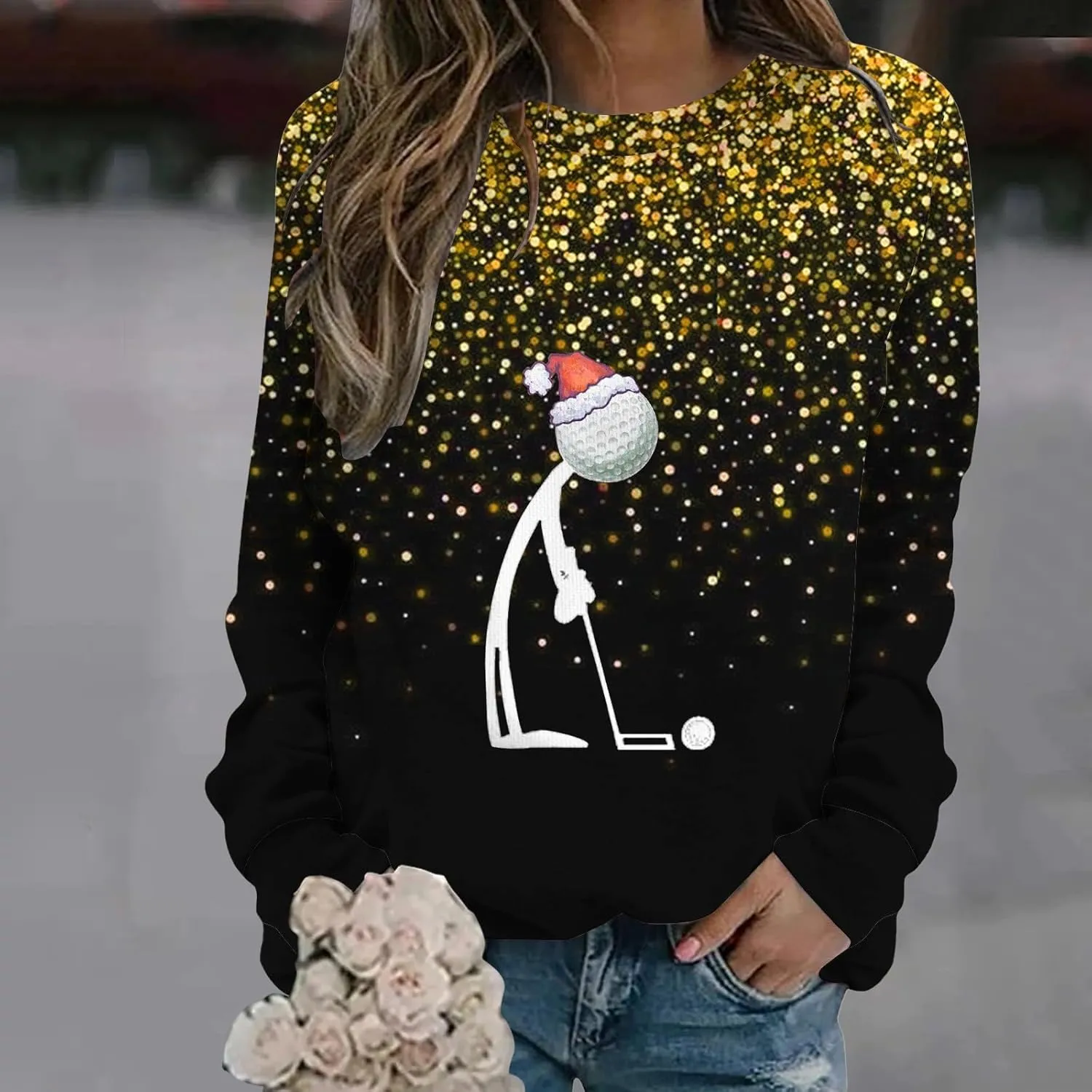 Oversized Hoodies For Women Long Sleeve Christmas Printed Sweatshirt Women'S Novelty Hoodiees Merry Sweatshirt Women