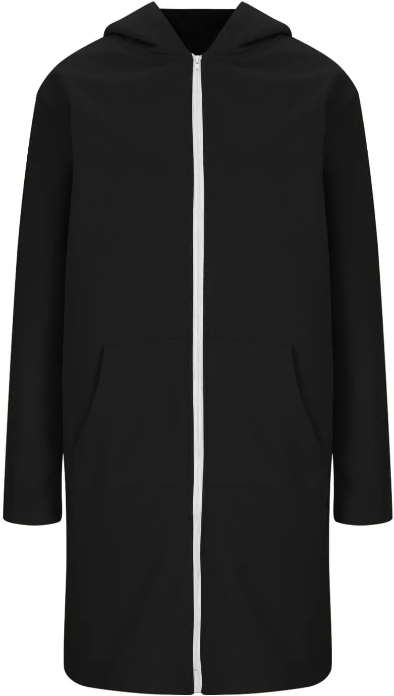 Oversized Hoodies for Women Zip Up Knee Length Tunic Sweatshirts Casual Long Sleeve Hooded Jackets With Pockets