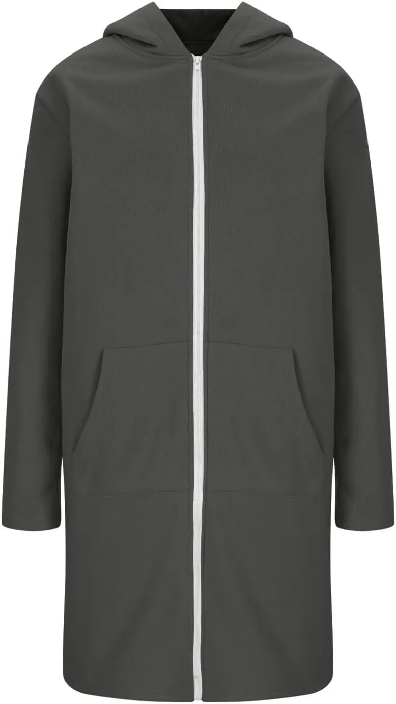 Oversized Hoodies for Women Zip Up Knee Length Tunic Sweatshirts Casual Long Sleeve Hooded Jackets With Pockets