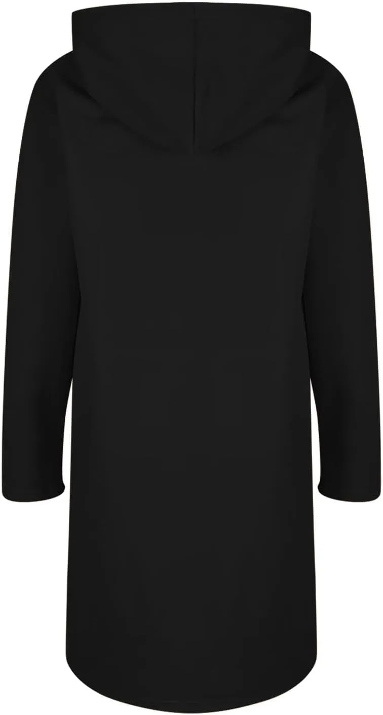 Oversized Hoodies for Women Zip Up Knee Length Tunic Sweatshirts Casual Long Sleeve Hooded Jackets With Pockets
