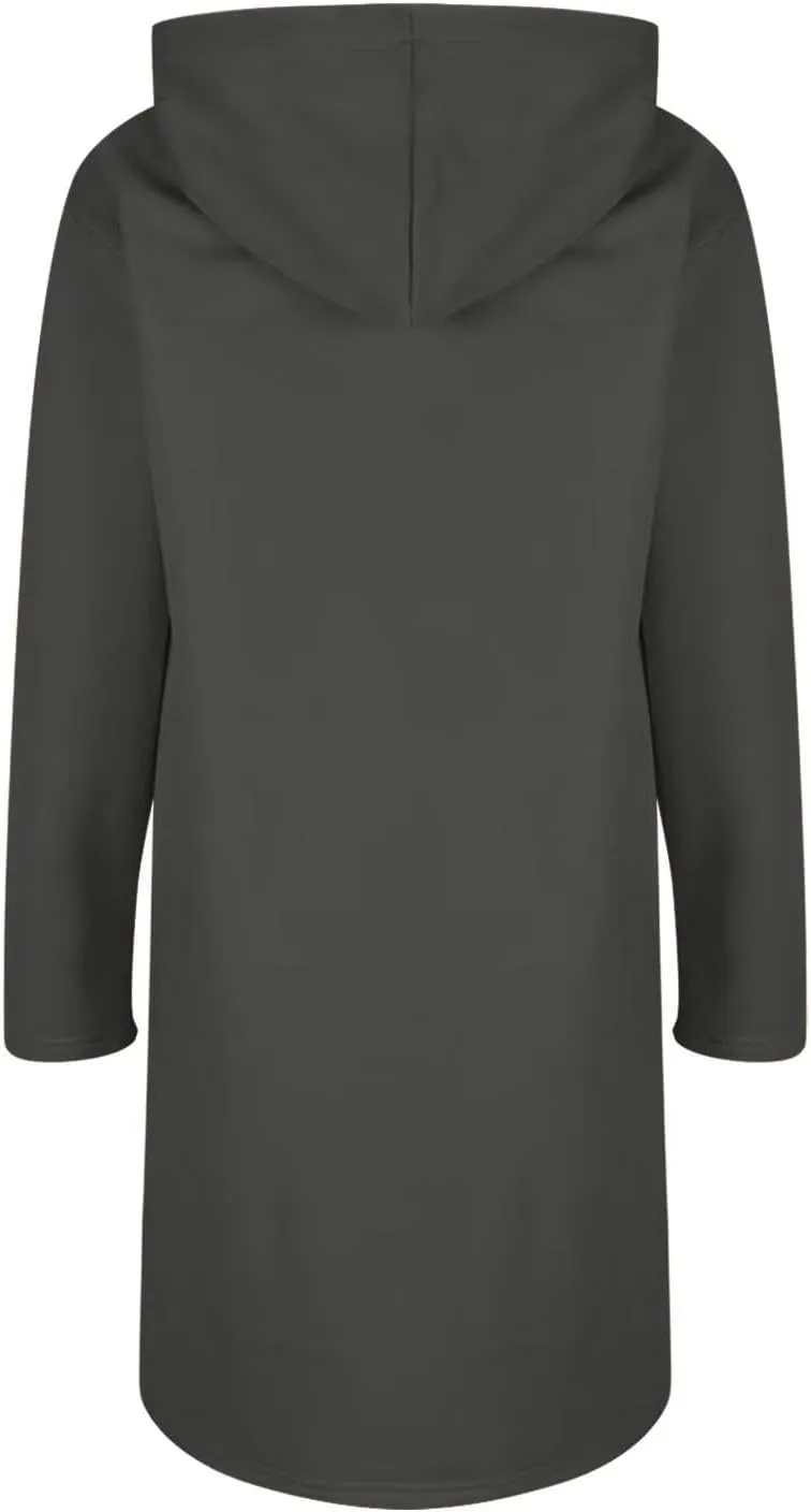 Oversized Hoodies for Women Zip Up Knee Length Tunic Sweatshirts Casual Long Sleeve Hooded Jackets With Pockets