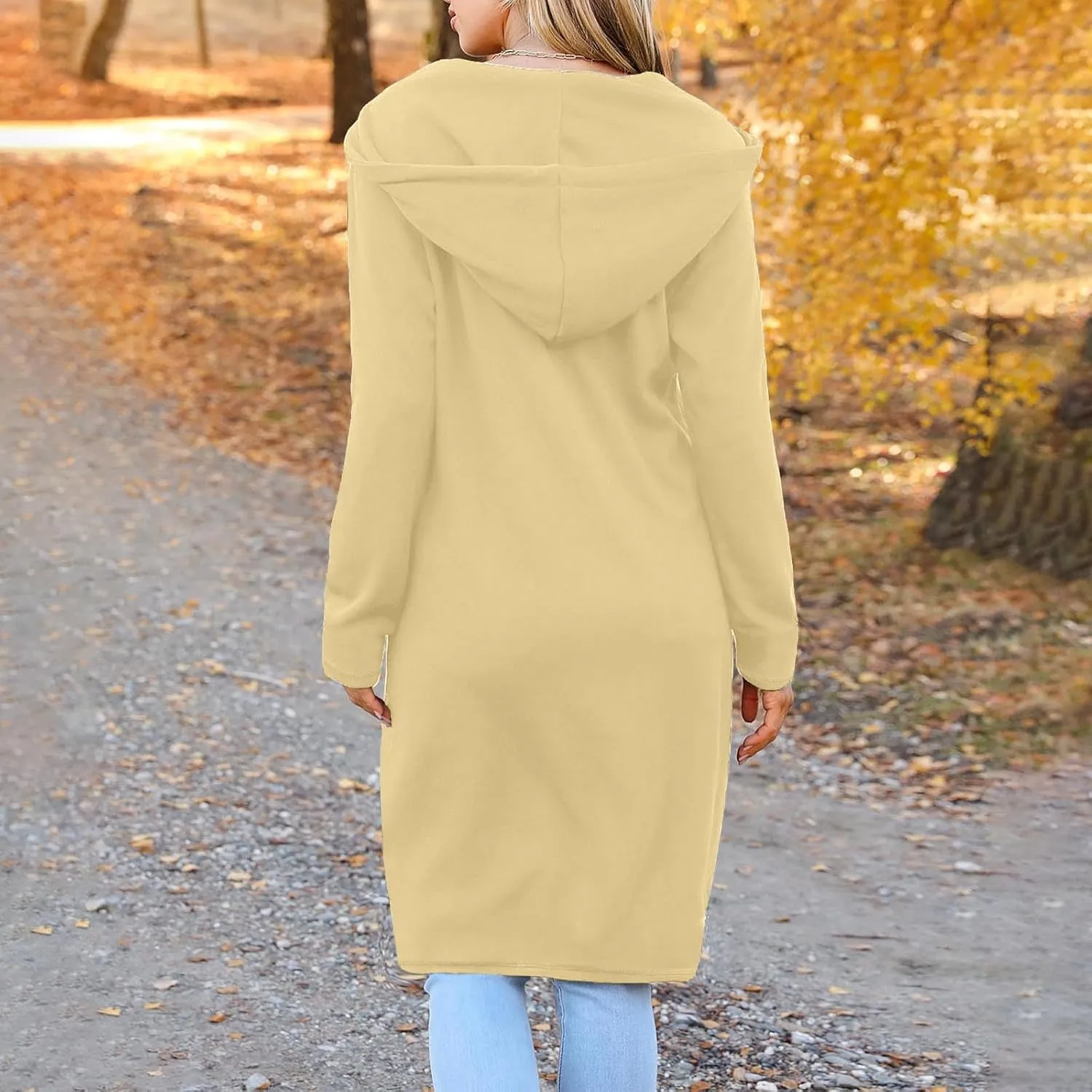 Oversized Hoodies for Women Zip Up Knee Length Tunic Sweatshirts Casual Long Sleeve Hooded Jackets With Pockets
