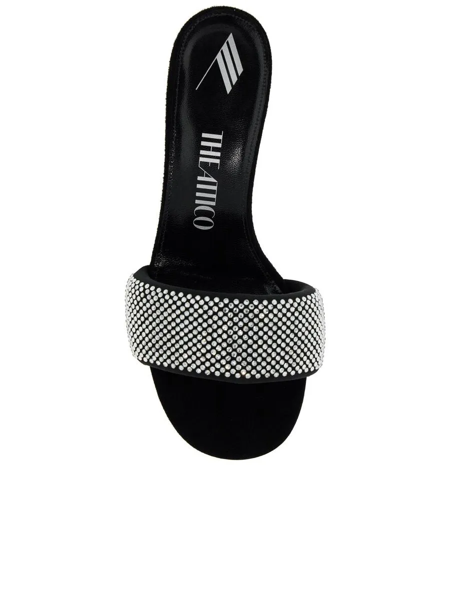 Padded Strap Rhinestone Mules