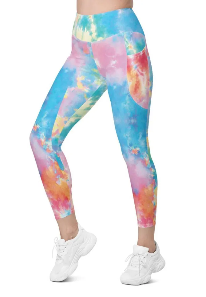 Pastel Tie Dye Leggings With Pockets