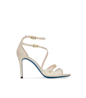 Platinum mirror leather sandal