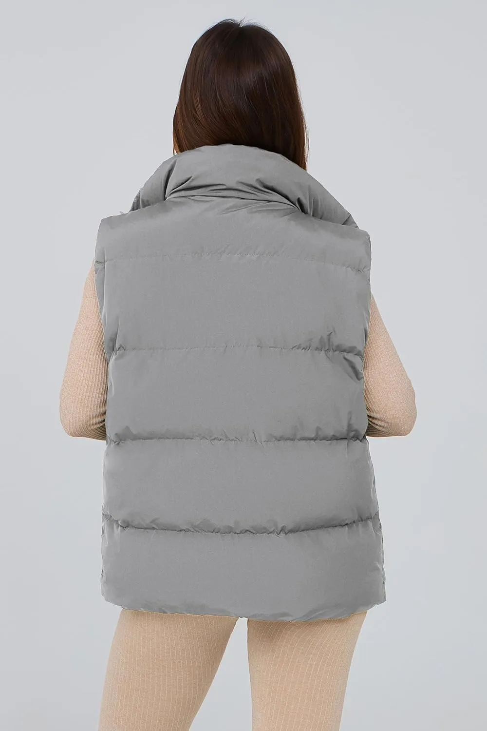 PRETTYGARDEN Women's Puffer Jacket Vests Casual Sleeveless Stand Collar Zip Up Coats Warm Winter Outerwear