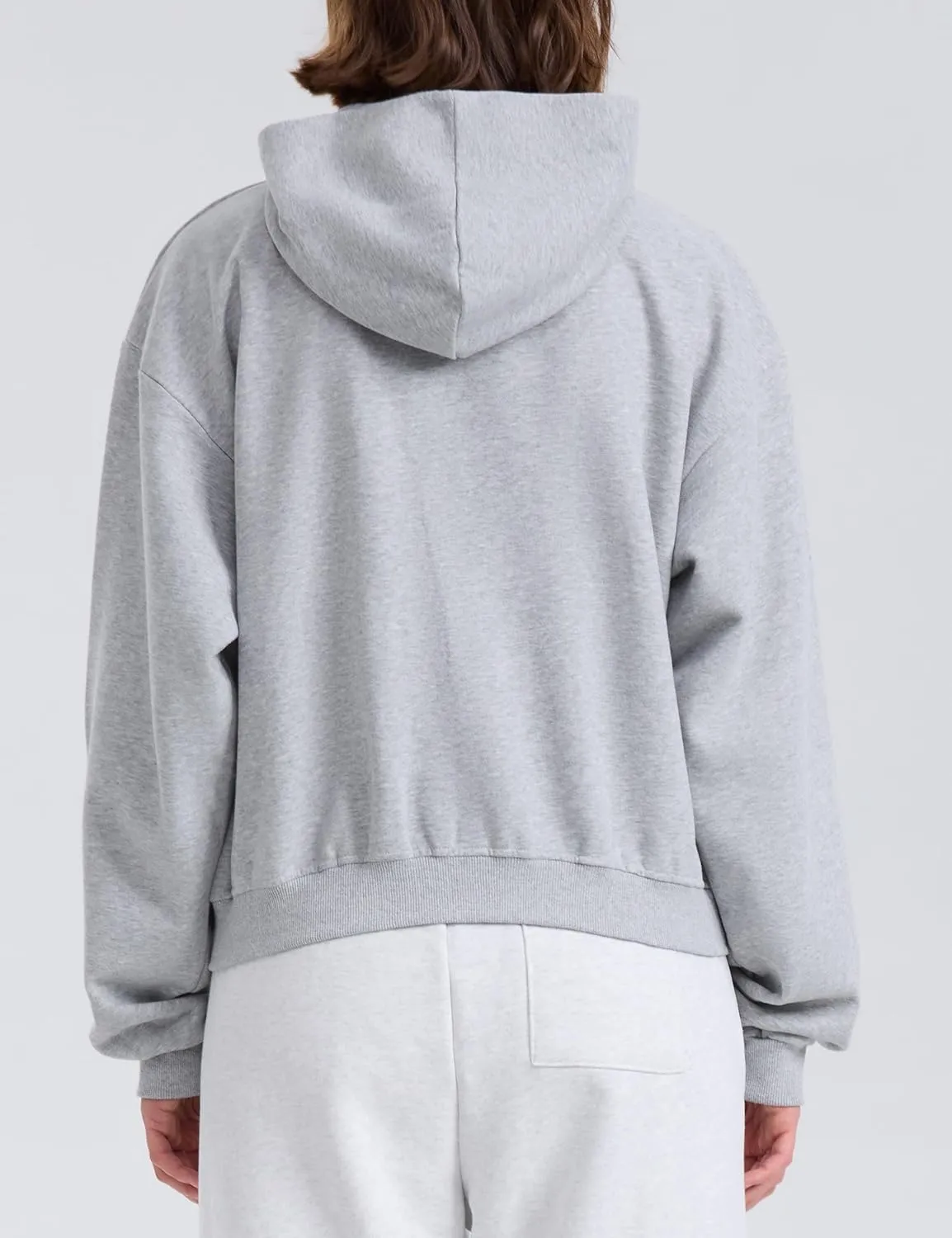 PrettyGuide Women's Zip Up Hoodies Casual Long Sleeve Fleece Cropped Sweatshirts Jackets with Pocket