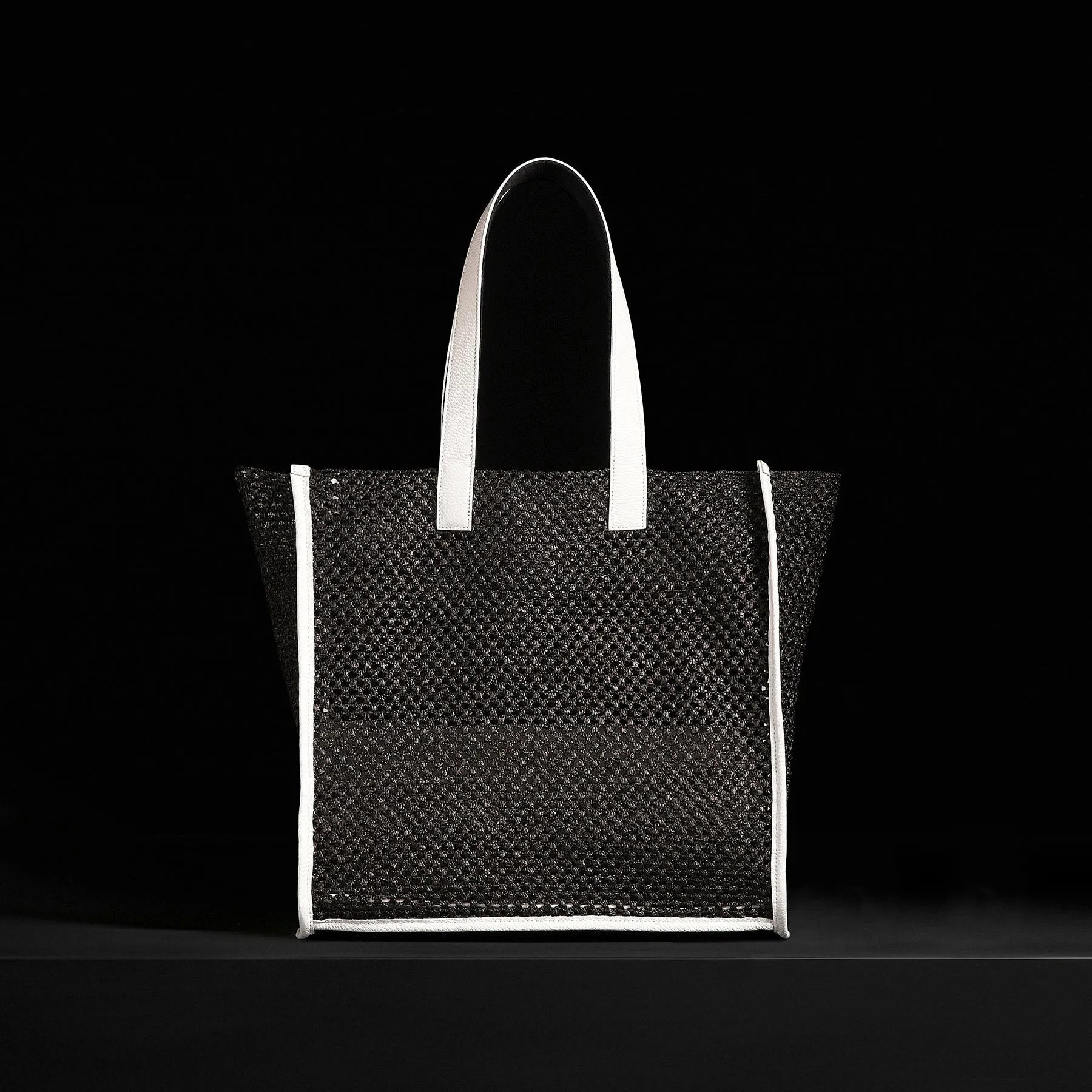 Raffia Tote - Black Sea