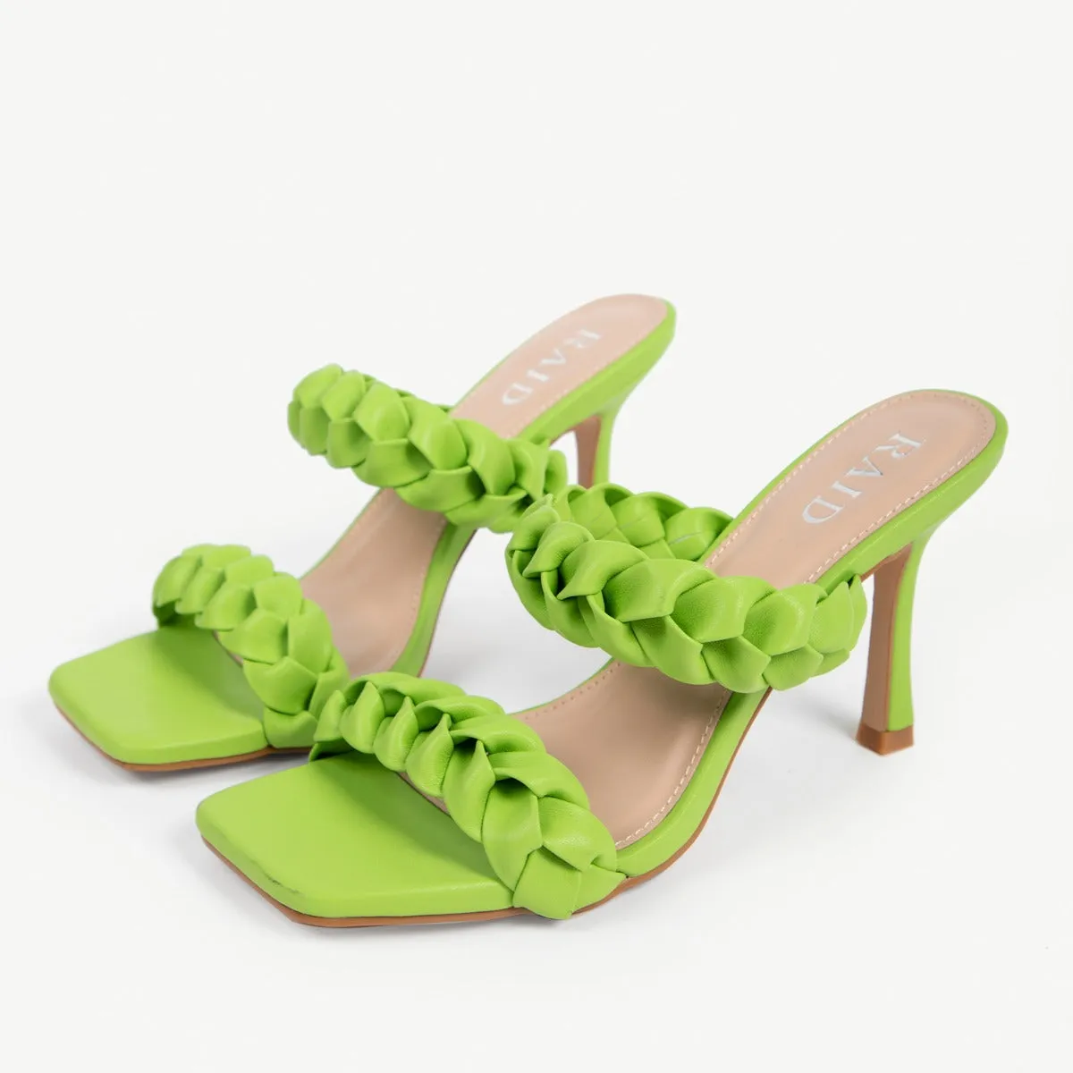 RAID Gemma Heeled Mule in Apple Green