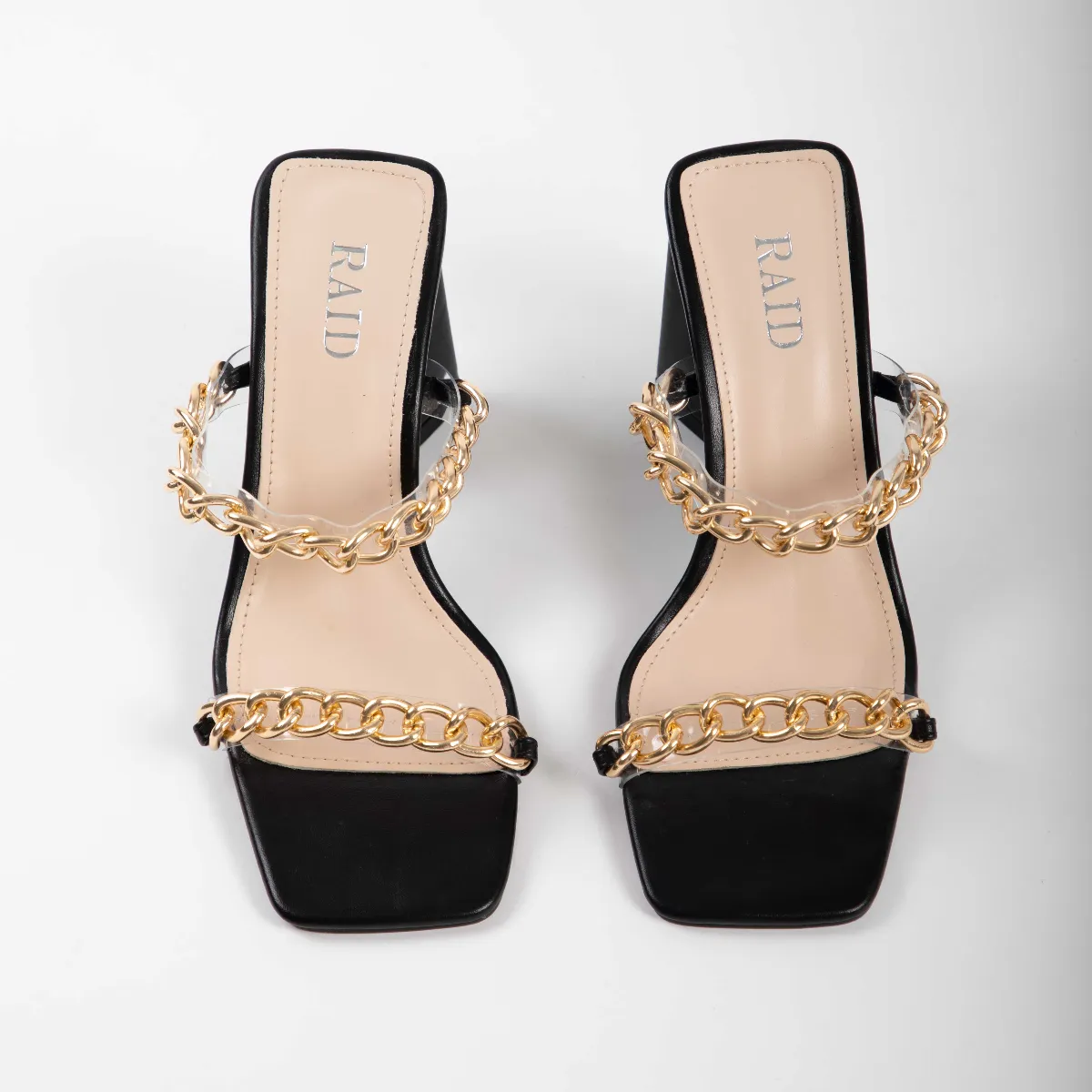 RAID Idella Heeled Mule in Black