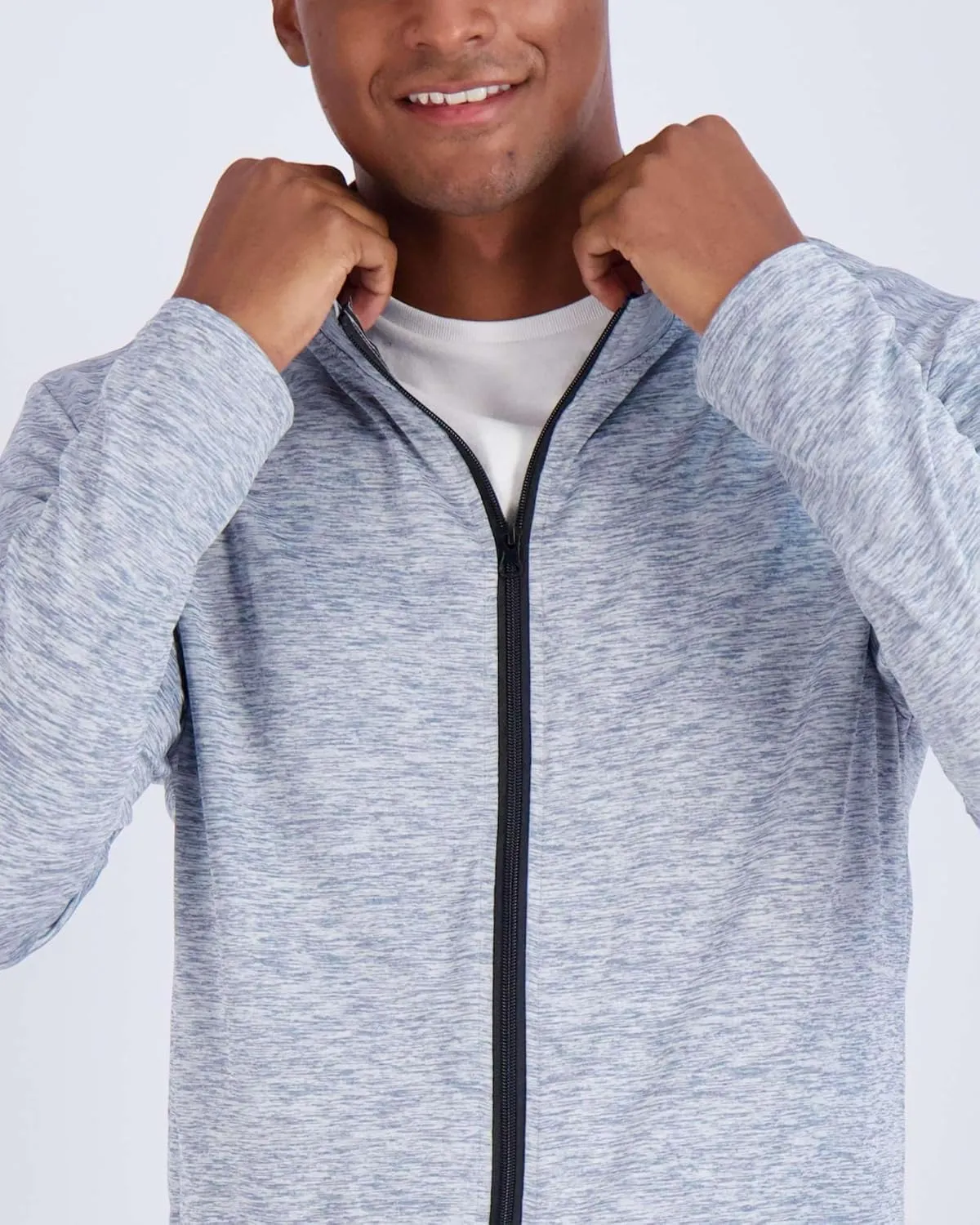 Real Essentials 3 Pack: Mens Dry-Fit Long Sleeve Full Zip Hoodie & Jacket- Athletic Running Jacket (Available in Big & Tall)