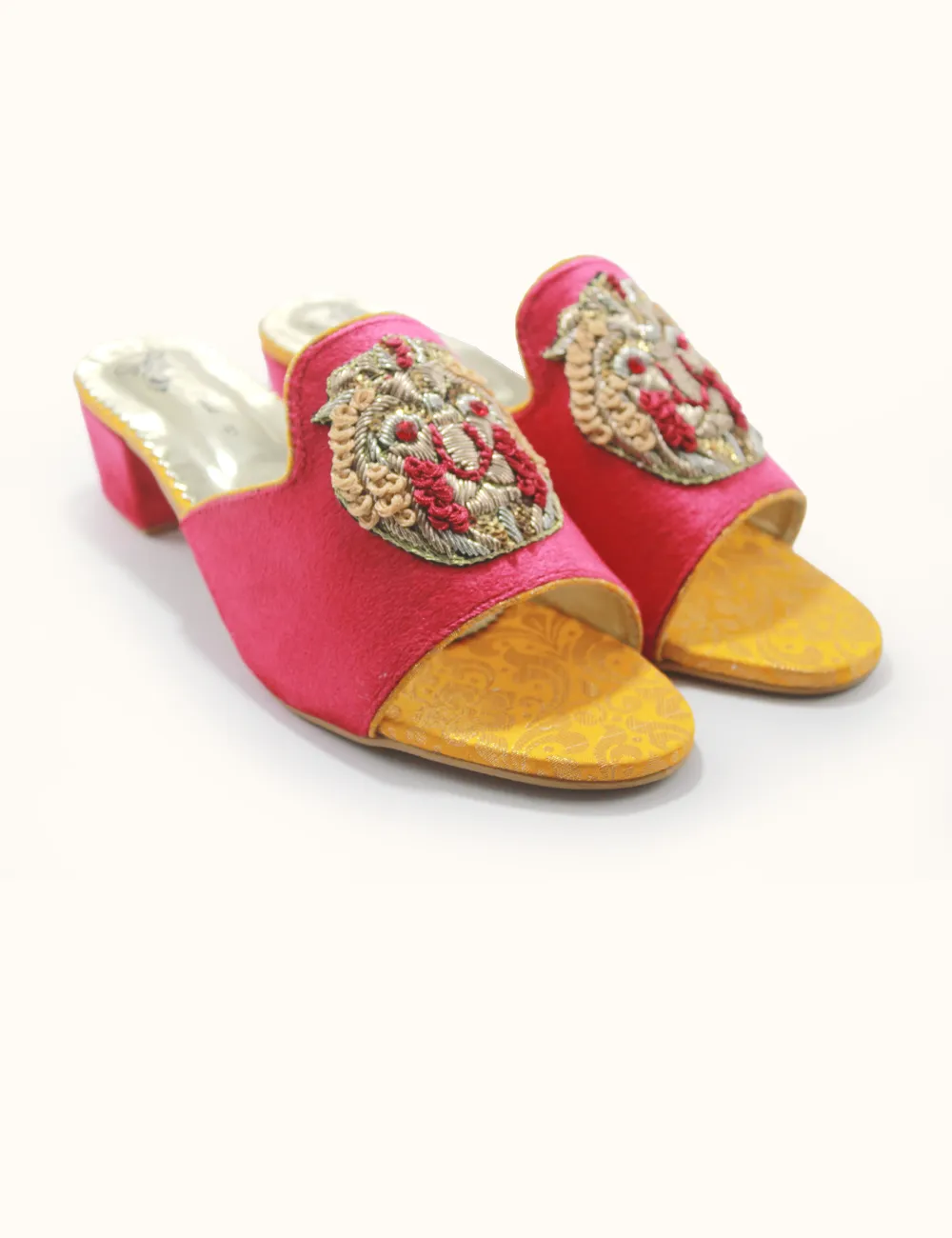 Red | Fancy Heel Slippers for Women