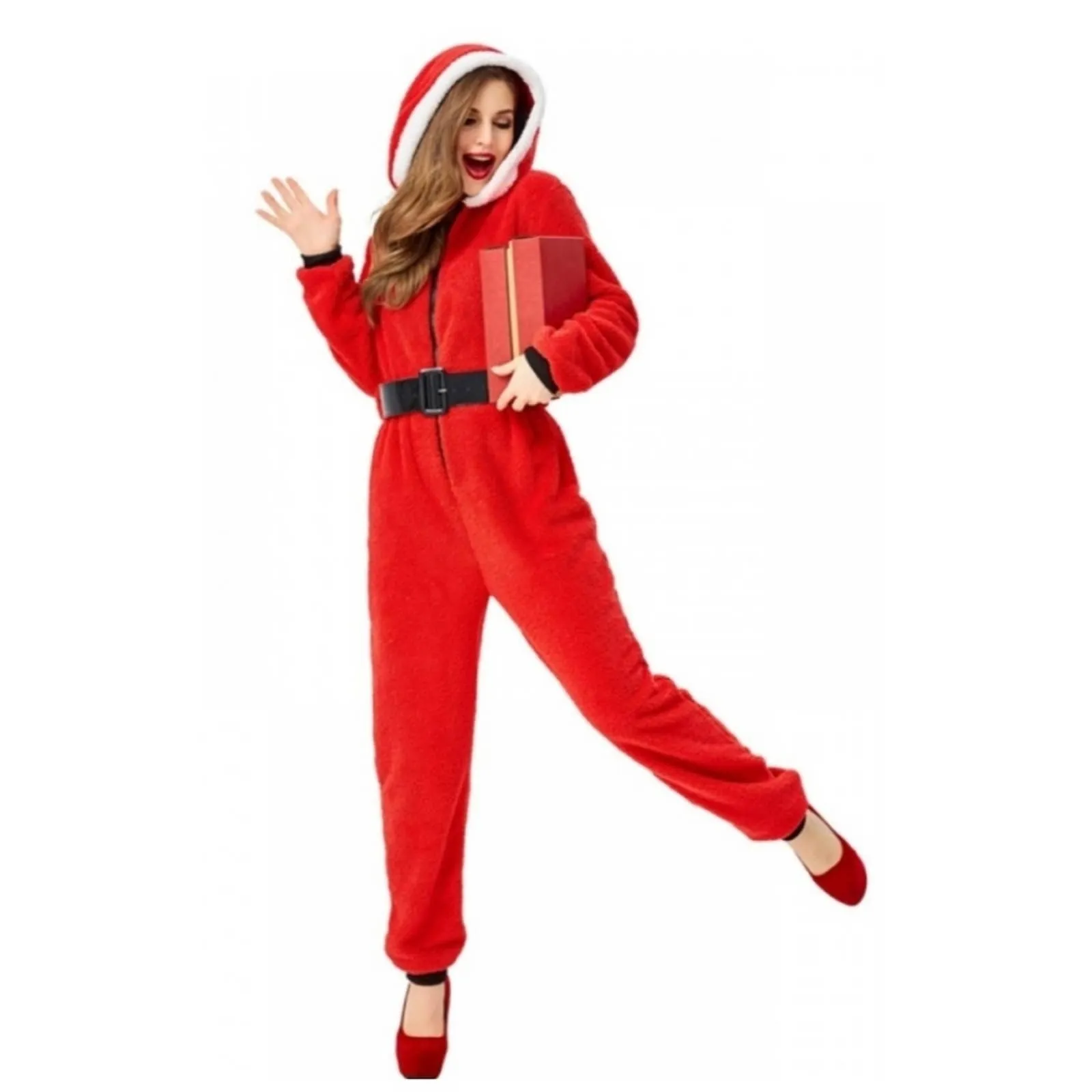 Santa Clause Full Zip Jumpsuit Medium