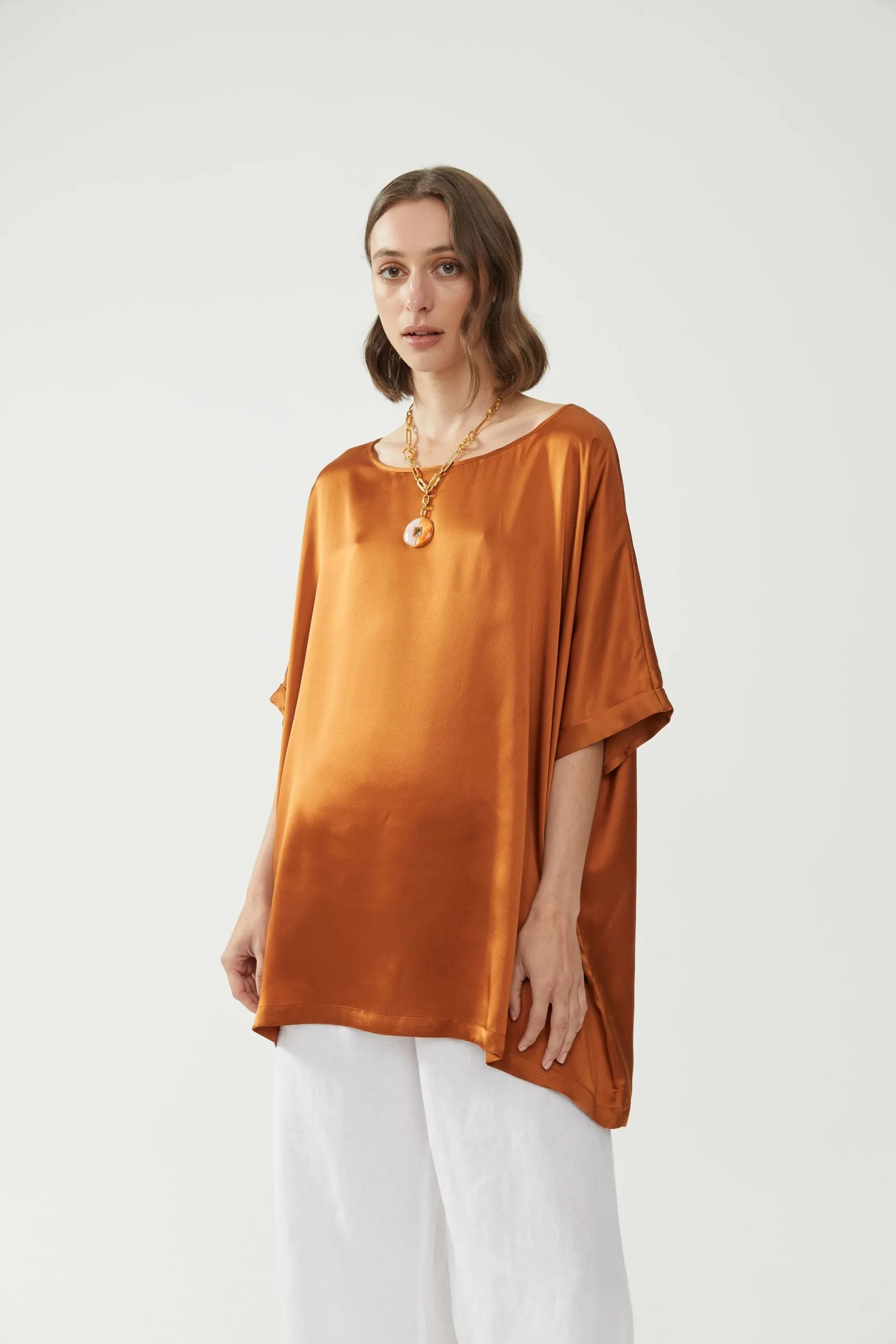 Silk Top - Burnt Orange