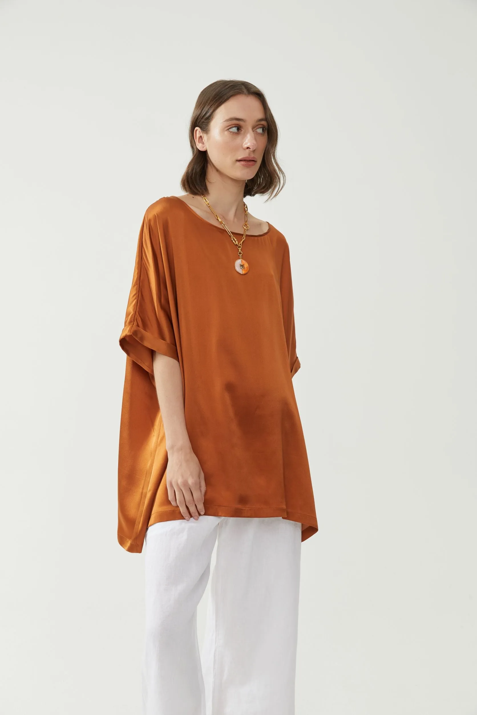 Silk Top - Burnt Orange