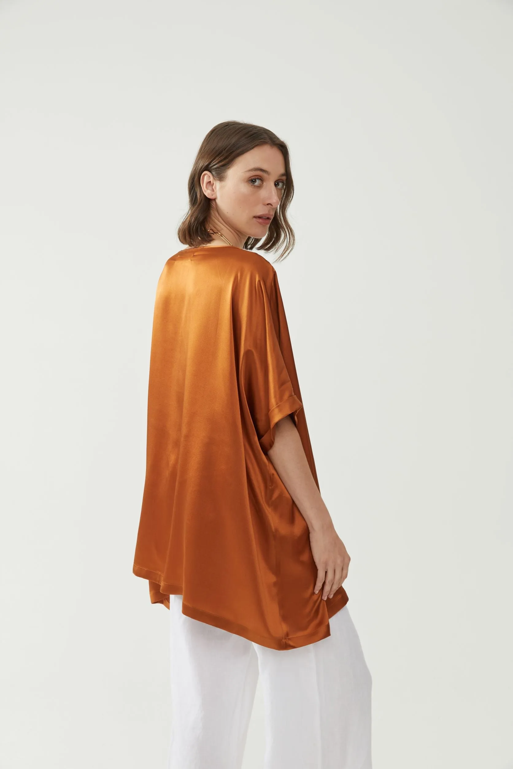 Silk Top - Burnt Orange
