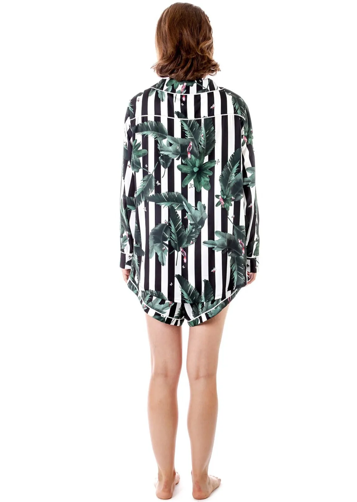 Silky Jungle Striped Pajama Set