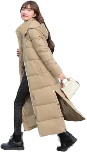 Slim Long Hooded Parkas Winter Casual Thicken Coats Snow Wear Warm Cotton Padded Jackets Women Windbreak Coats