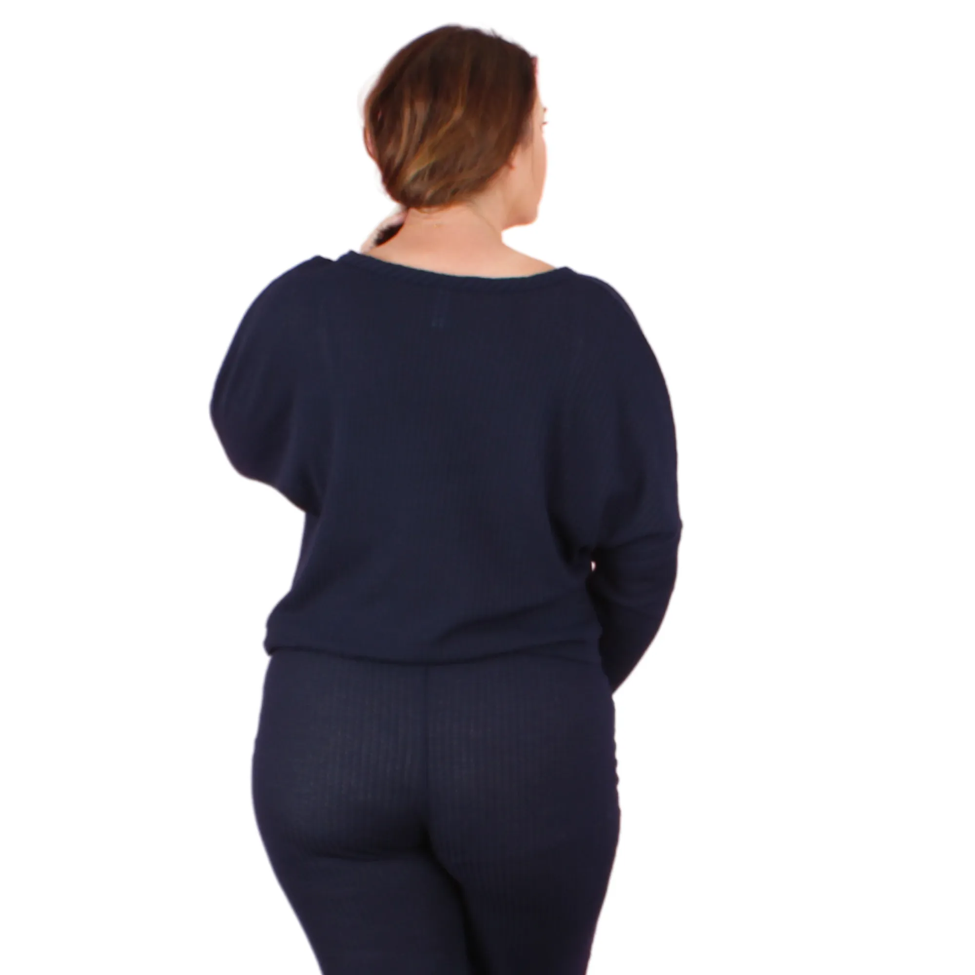 Soft and Cozy Waffle Lounge Set | Navy