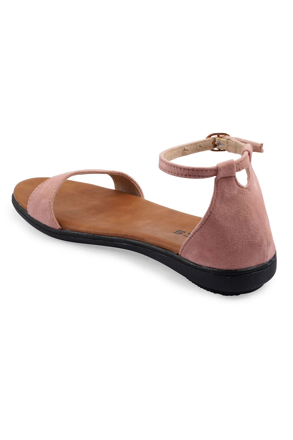 SOLES Pink Flat Sandals - Feminine Elegance