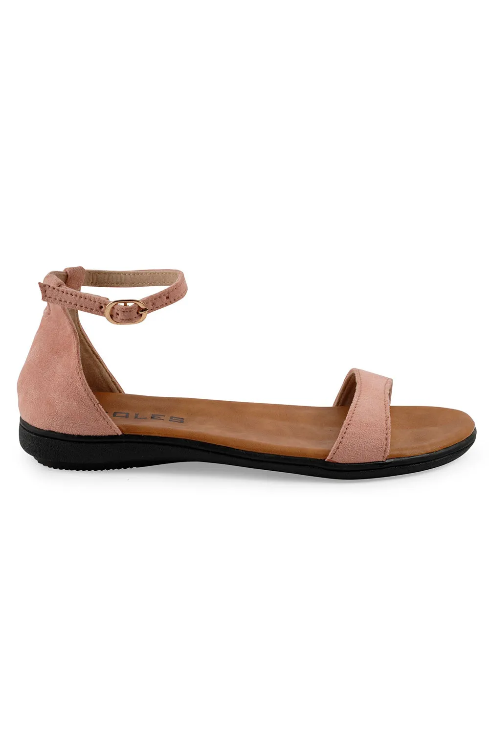 SOLES Pink Flat Sandals - Feminine Elegance
