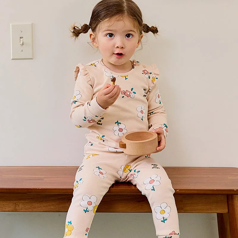 Spandex Brushed Fabric pajamas set-Flowerli
