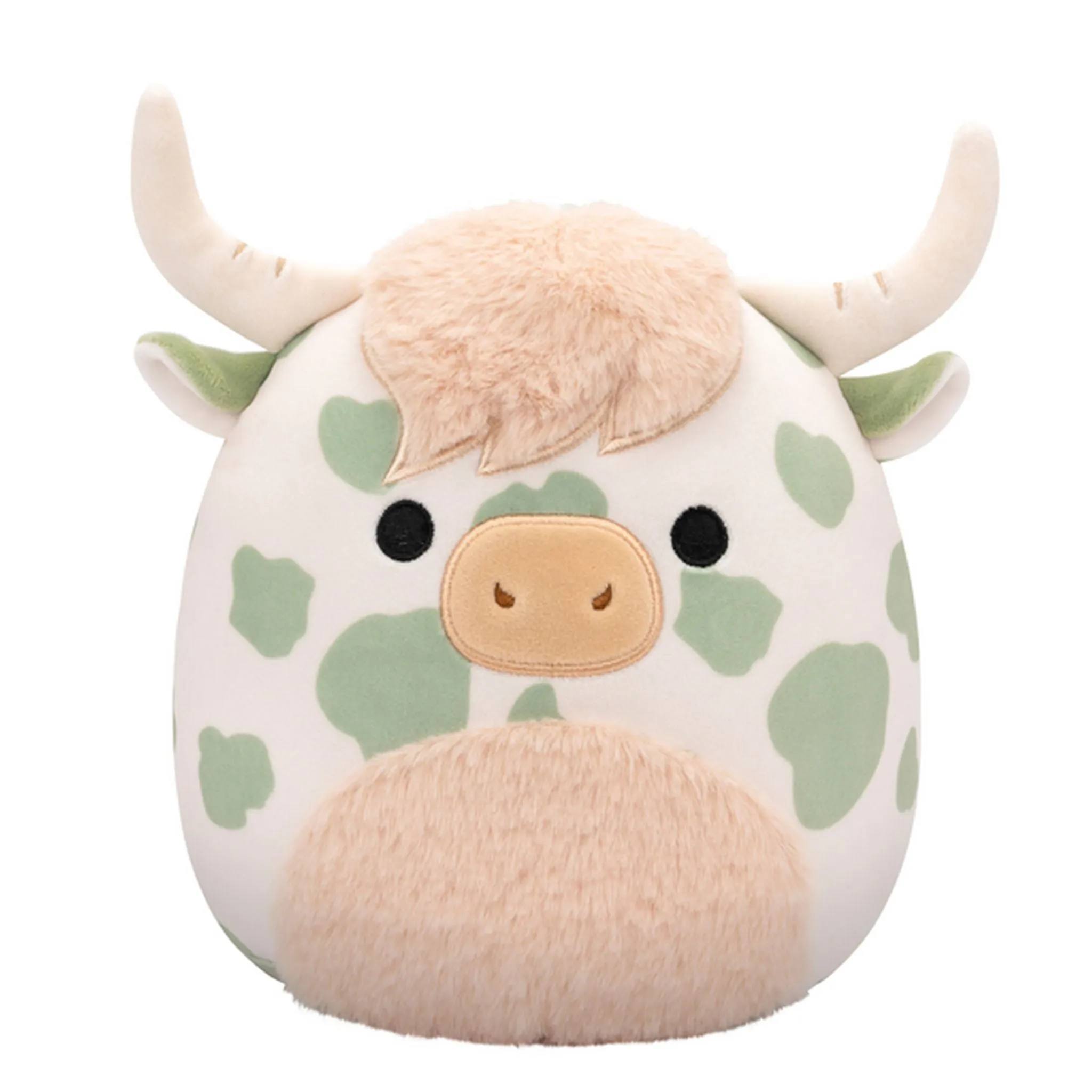 Squishmallows 7.5 Inch Plush S20 Celestino Sage Green Spotted Highland Cow With Fuzzy Belly