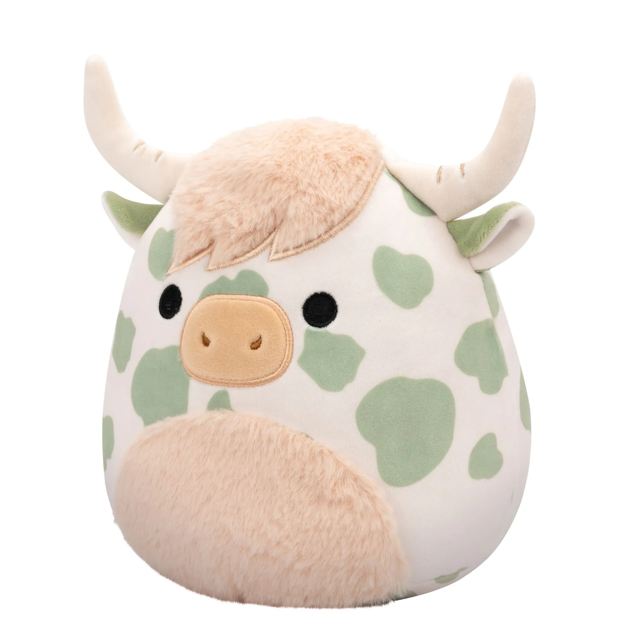 Squishmallows 7.5 Inch Plush S20 Celestino Sage Green Spotted Highland Cow With Fuzzy Belly