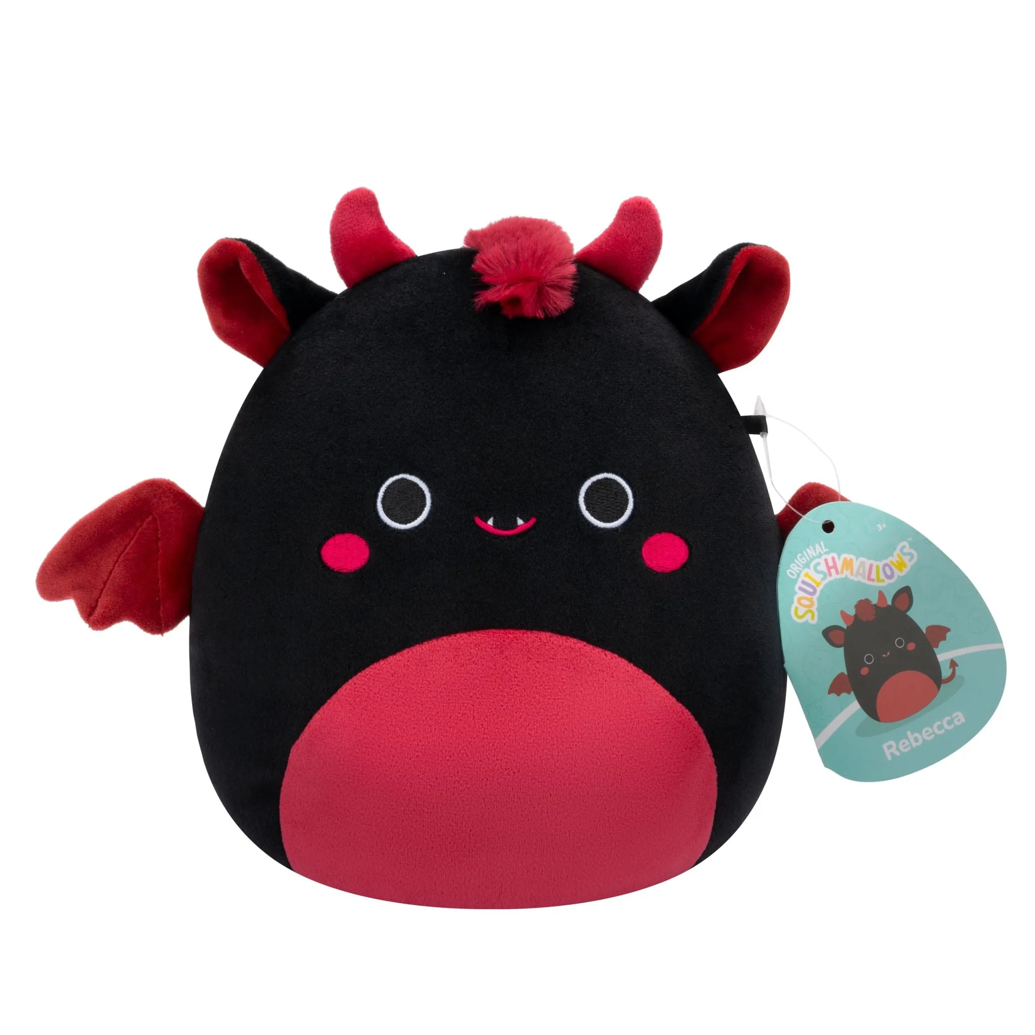 Squishmallows 7.5 Inch Plush S20 Rebecca  Black And Maroon Jersey Devil