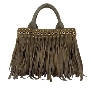 Studded Fringe Canapa Tote Bag