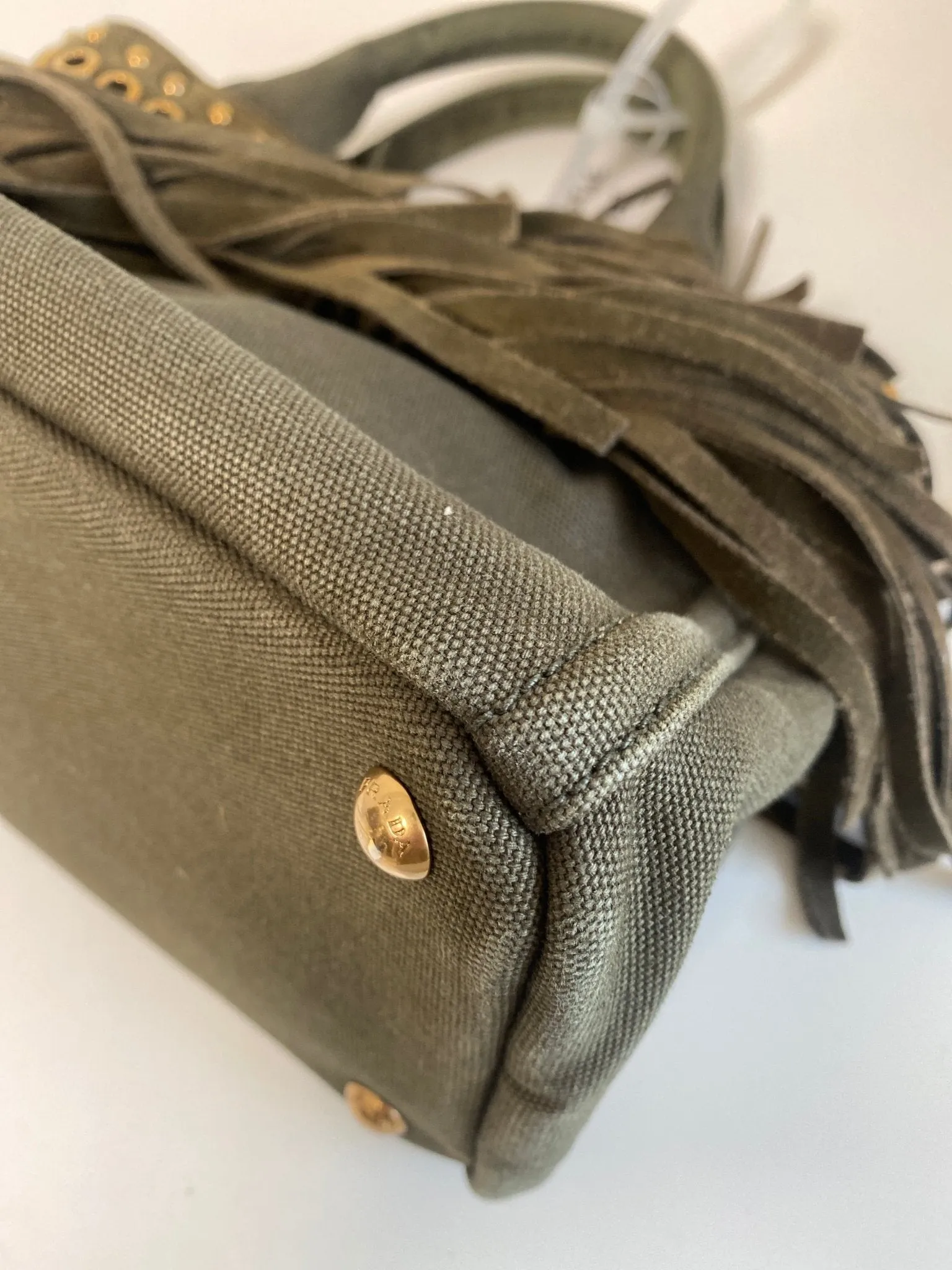 Studded Fringe Canapa Tote Bag