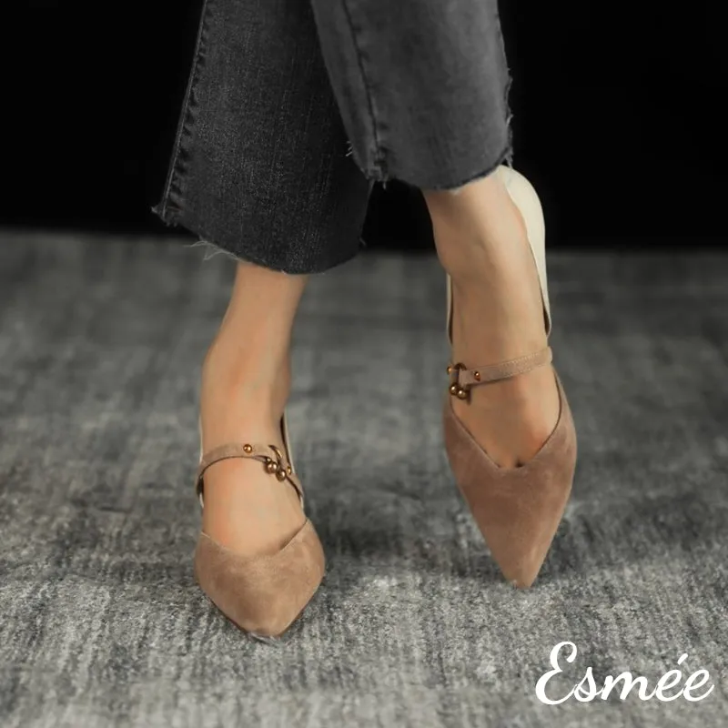 Suede Dual Color High Heels