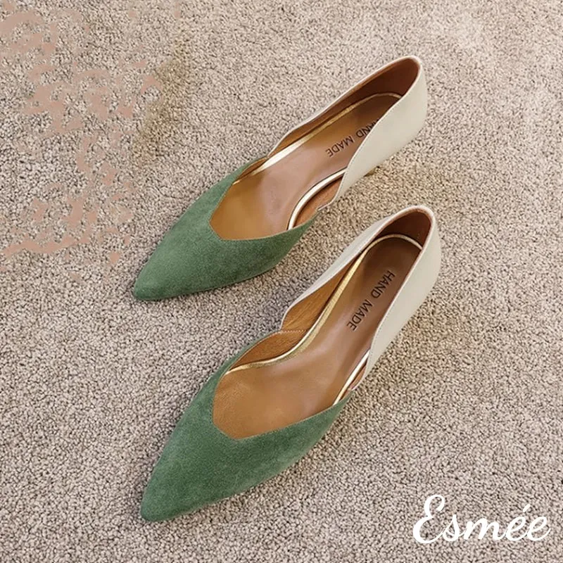 Suede Dual Color High Heels
