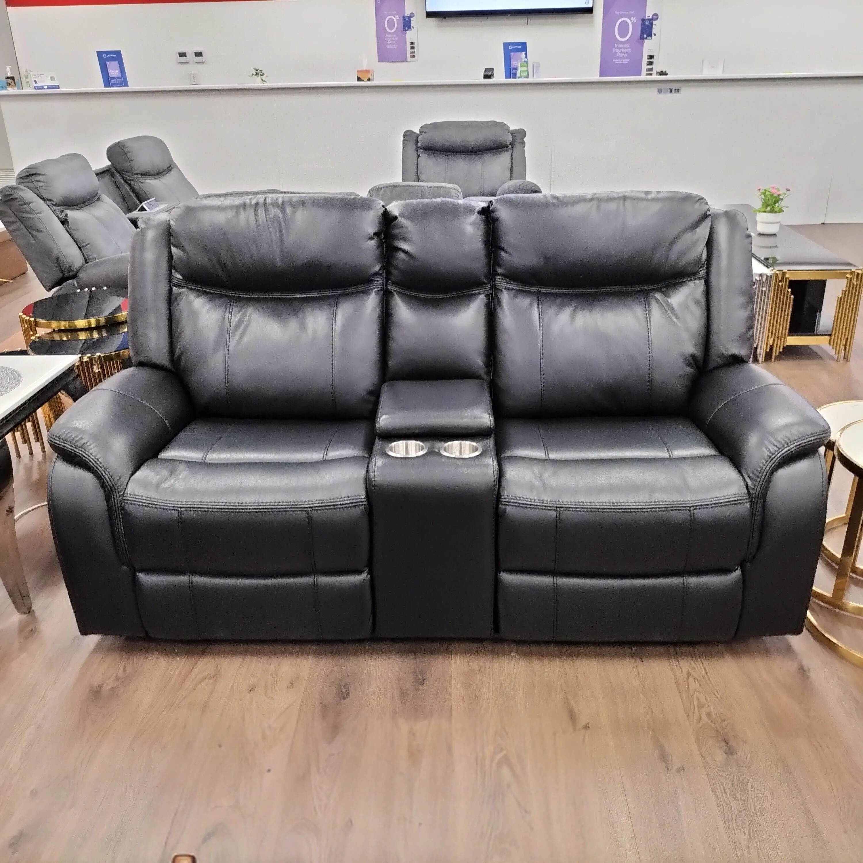 Sunshine 2 Seater Air Leather Electric Recliner Lounge