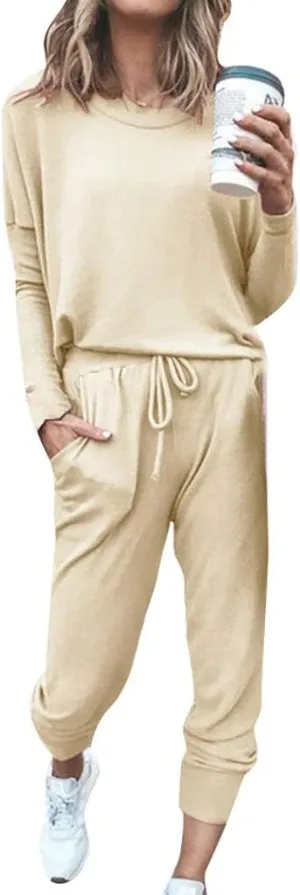 Sweatsuits for Women Set 2 Piece Tracksuits Oversized Casual Sweatshirts Hoodies High Waisted Joggers Sweatpants