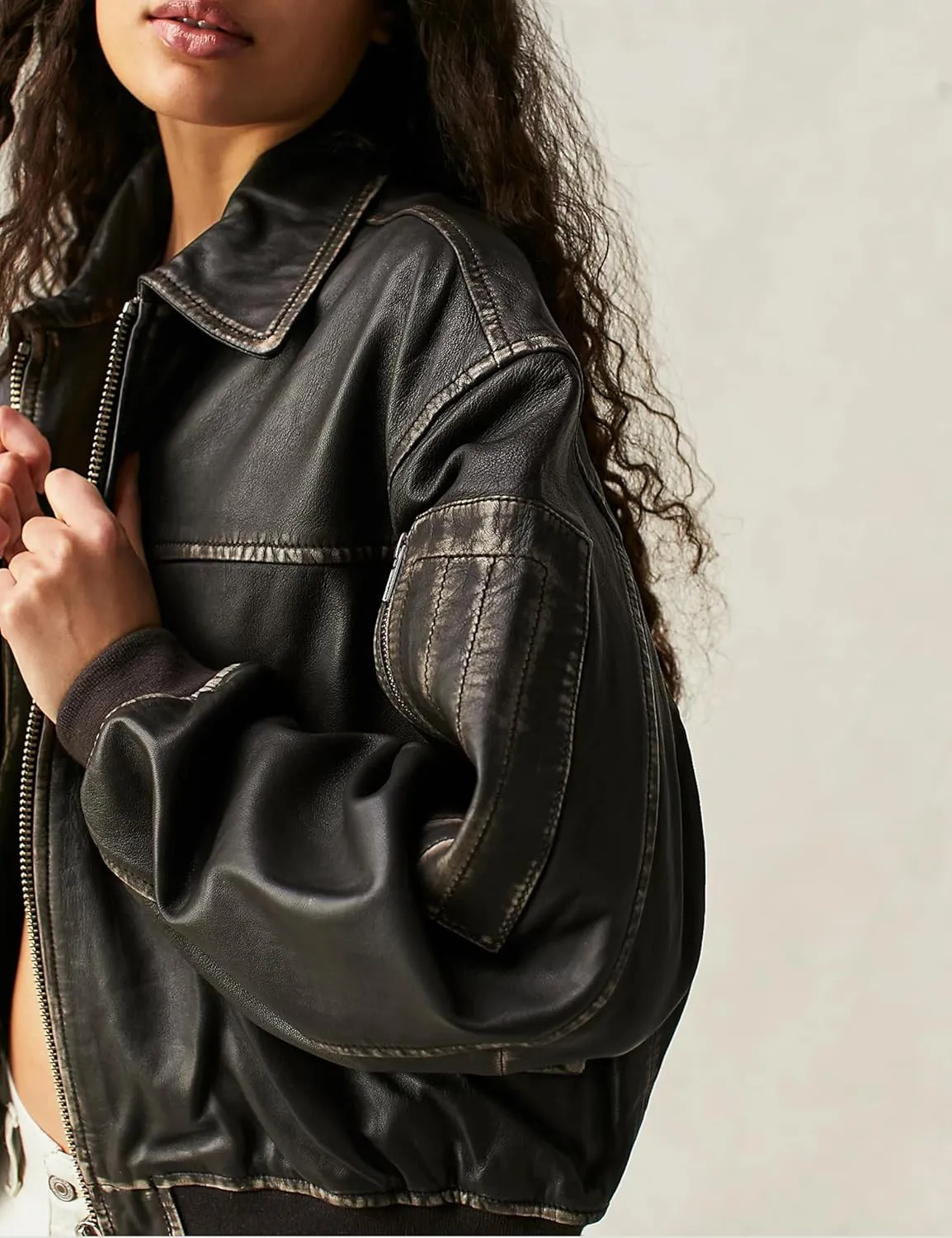 Tanming Womens Leather Jacket Fall Fashion Motorcycle Biker Bomber Jacket Zip Up Winter Coat Outerwear