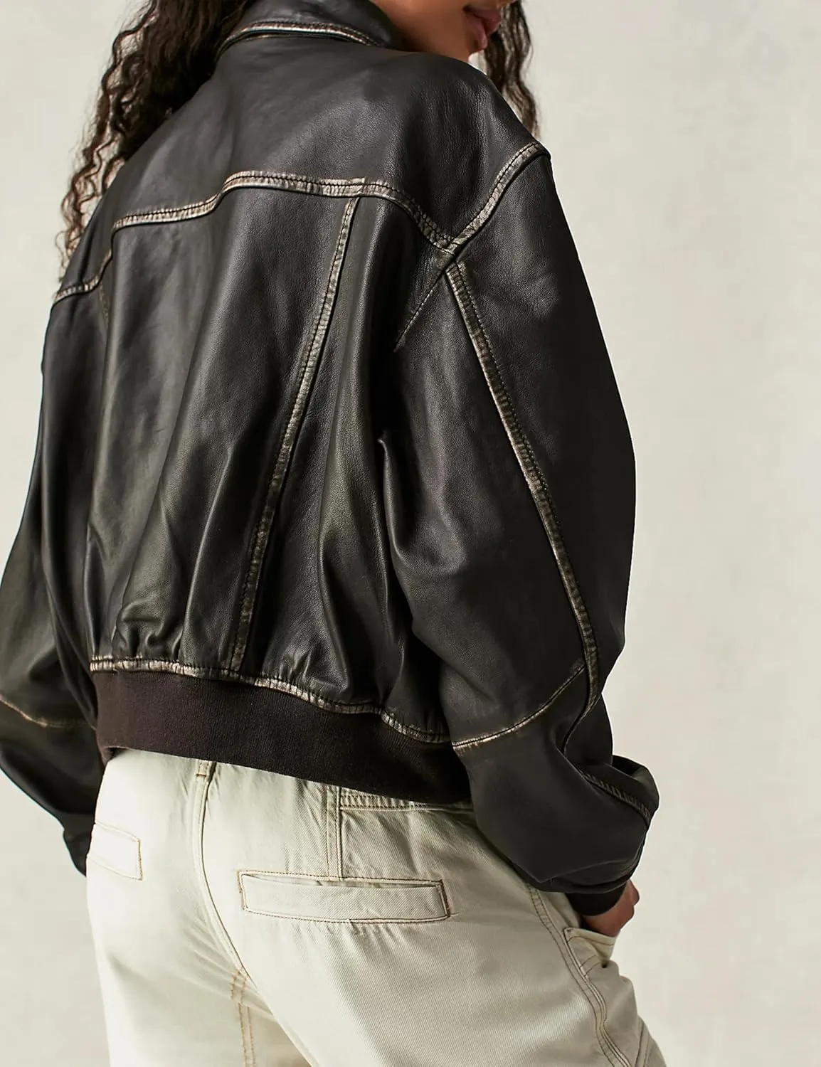 Tanming Womens Leather Jacket Fall Fashion Motorcycle Biker Bomber Jacket Zip Up Winter Coat Outerwear