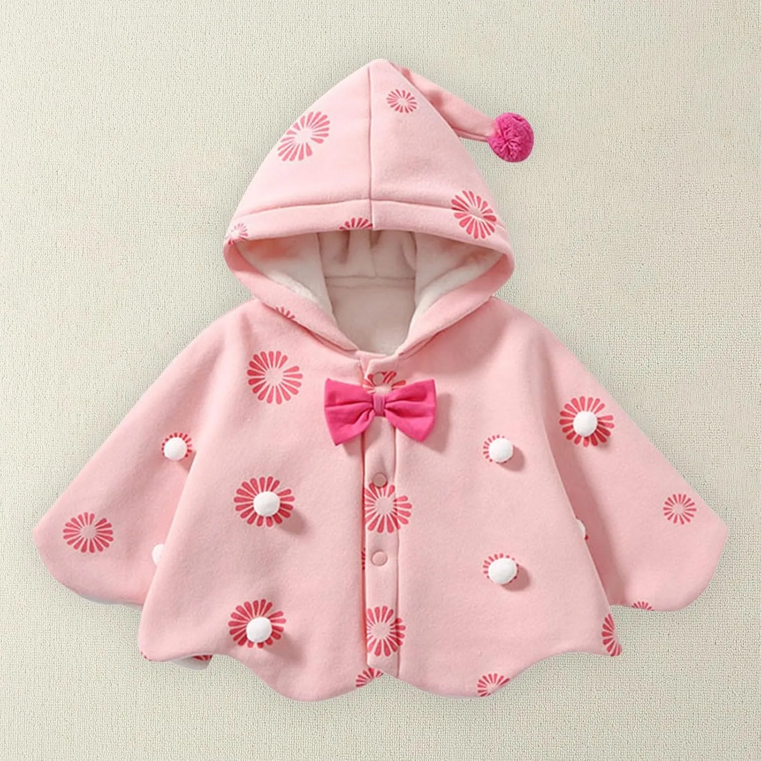 Toddler Baby Girl Christmas Outfits Velvet Hooded Poncho Red Cape Cloak Coat Jacket Infant Winter Coat