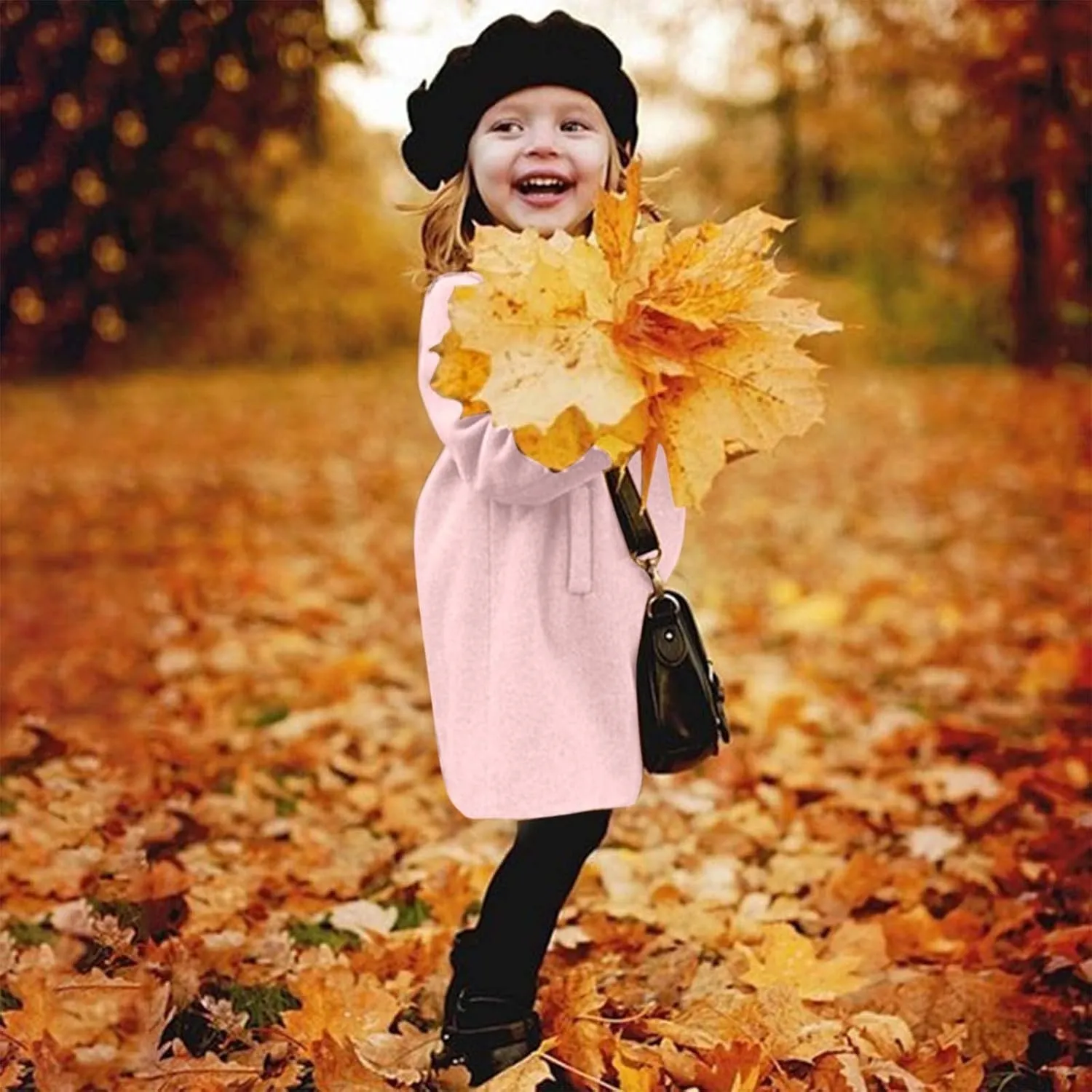 Toddler Kids Fall Winter Jackets Girls Woolen Double-Breasted Trench Coat Lapel Baby Girls Trench  Coat