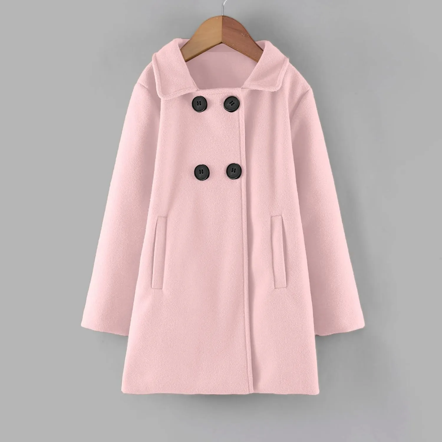 Toddler Kids Fall Winter Jackets Girls Woolen Double-Breasted Trench Coat Lapel Baby Girls Trench  Coat