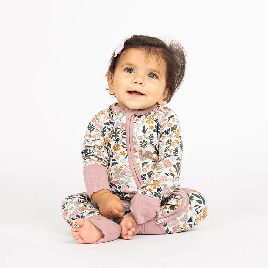 Tropical Paradise Boho Bamboo Convertible Baby Pajamas