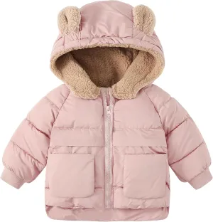TUONROAD Baby Girls Coats for 6 Months-5 Years Toddlers Boy Winter Jacket Warm Bear Hooded Outdoor Coats Size 5